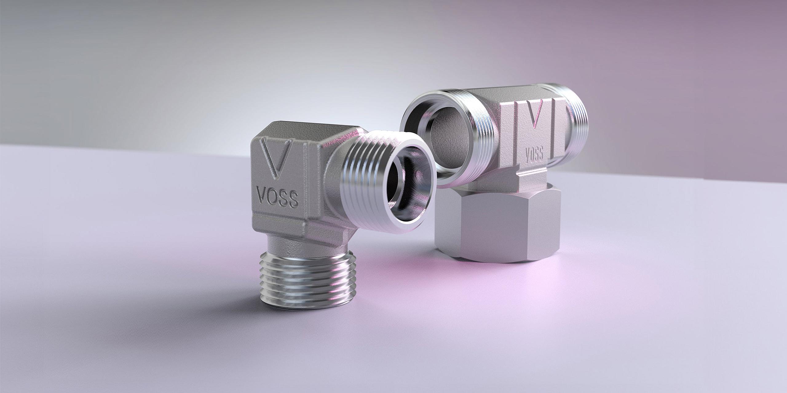 VOSS 24° tube coupling range in stainless steel