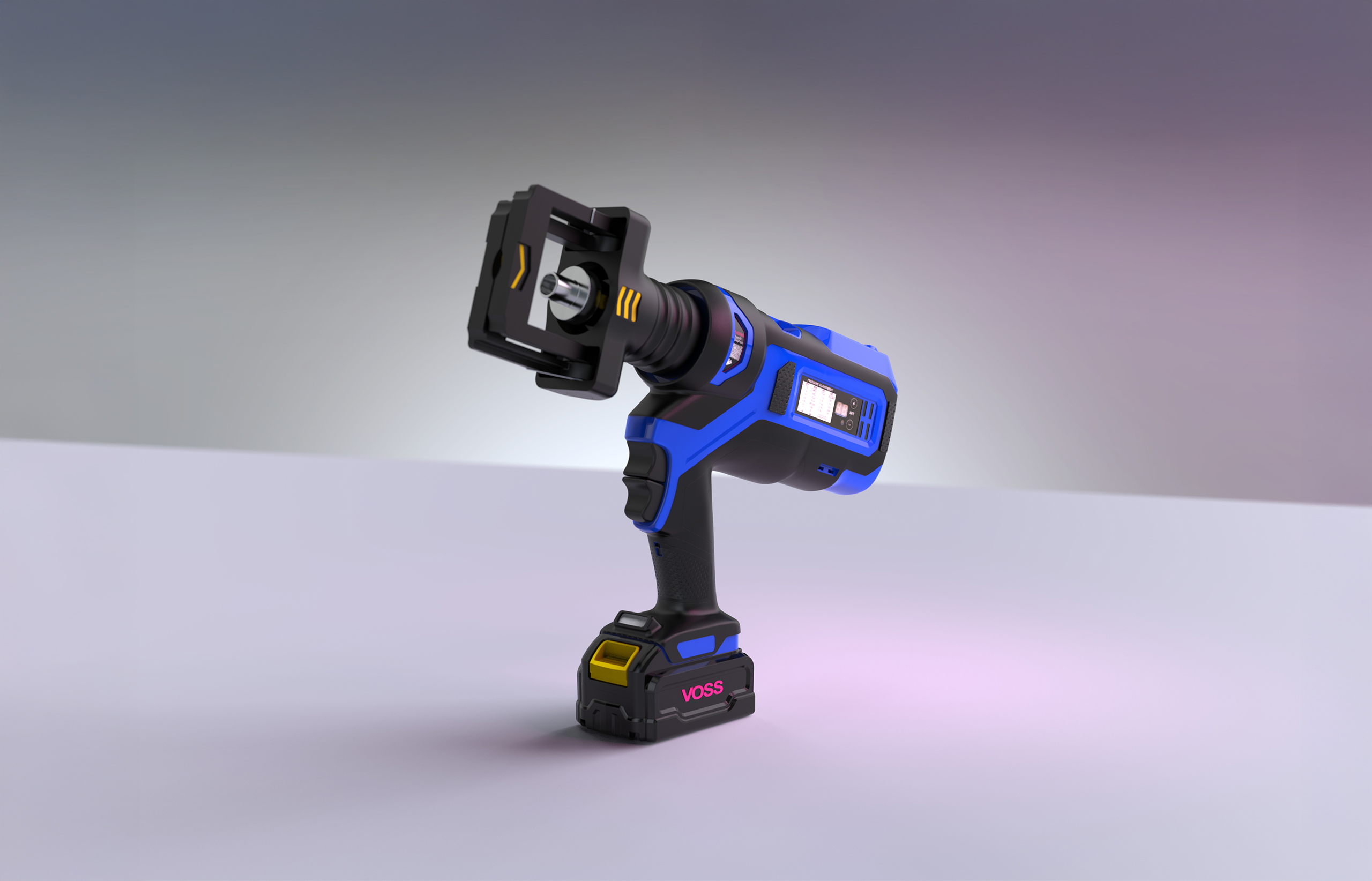 Das VOSS Typ 81 EasyPress ist das kompakte, batteriebetriebene Vormontagegerät für Schneidringsysteme vor Ort.